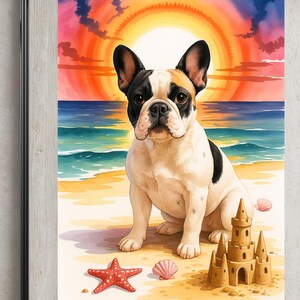 Drapeau de jardin, décoration nautique pour chien bouledogue français pie, bannière de maison pour jardin de plage, enseigne extérieure, cadeau pour amoureux des chiens, décorations d'été