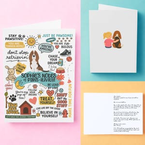 Cartes de voeux personnalisées, Bassett Hound, étudiant diplômé, carte d'anniversaire, note d'un animal de compagnie, cartes d'anniversaire personnalisées