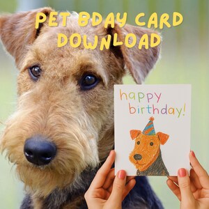 Cartes de voeux, carte d'anniversaire Airedale, personnalisables, téléchargement numérique personnalisé, cadeau pour amoureux des chiens, ensemble de papeterie, cartes de correspondance, imprimable