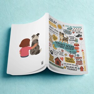 Diario de tapa blanda personalizado de pastor australiano, carta de un perro, regalo motivacional para la universidad, papel rayado, cuaderno, agenda para amantes de los perros