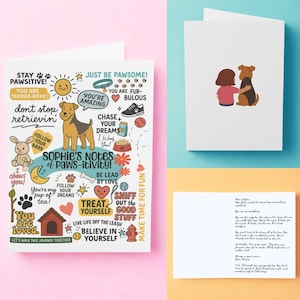 Cartes de voeux personnalisées, chien terrier Airedale, étudiant diplômé, carte d'anniversaire, mot d'un animal de compagnie, cartes d'anniversaire personnalisées, jeu de cartes