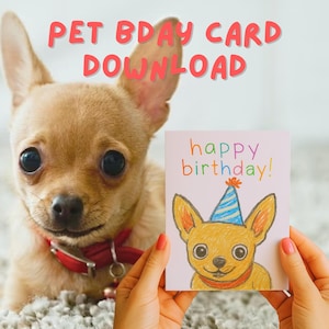 Cartes de voeux, carte d'anniversaire de Chihuahua, personnalisables, téléchargement numérique personnalisé, cadeau pour amoureux des chiens, ensemble de papeterie, cartes de correspondance, imprimable