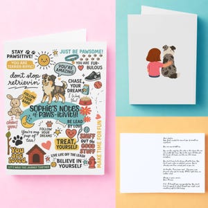 Cartes de voeux personnalisées, chien de berger australien, étudiant diplômé, carte d'anniversaire, mot d'un animal de compagnie, cartes d'anniversaire personnalisées