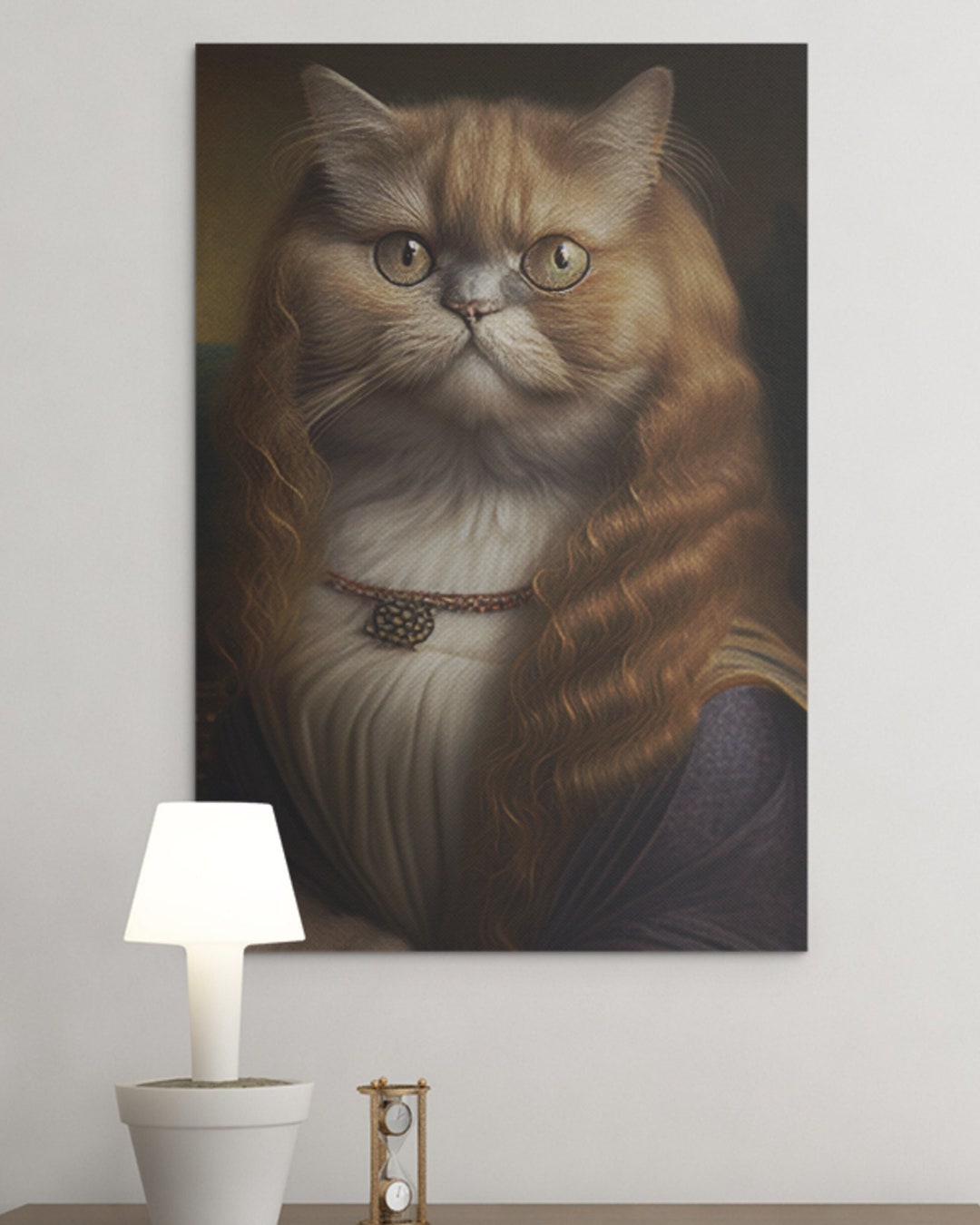 Persian Cat Portrait, Persian Cat Wall Art, Persian Cat as Mona Lisa