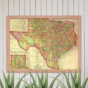 Texas Map, Map of Texas, Texan's Map, City Maps, Maps Wall Art, City Map Poster, Framed poster