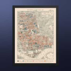 1898-1899 Mapa de la ciudad de Londres, Mapas de la ciudad, Impresión de la ciudad, Mapa de la ciudad, Mapa de Europa, Lugares turísticos, Cartel enmarcado