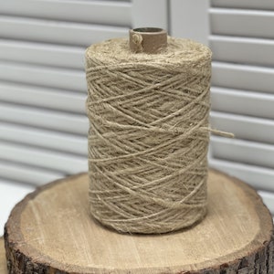 Ficelle de lin naturel, cordon de lin torsadé, corde de lin, ficelle de lin, bobines de fil de lin Brown large spool