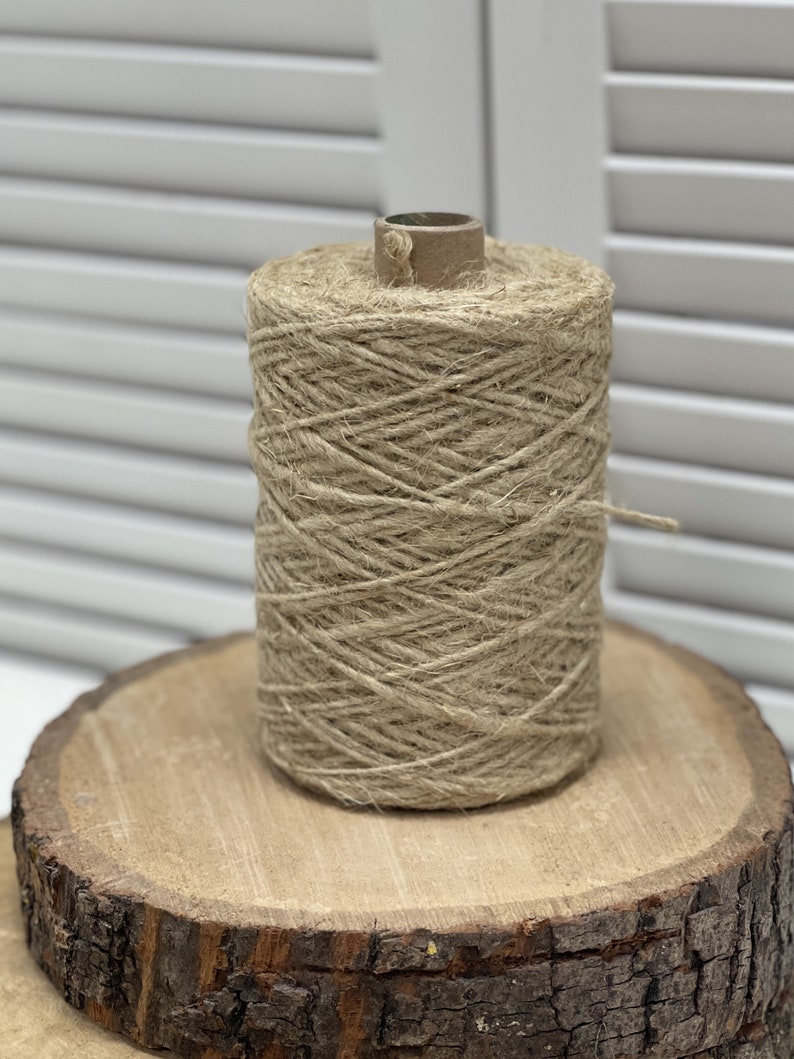 Ficelle de lin naturel, cordon de lin torsadé, corde de lin, ficelle de lin, bobines de fil de lin Brown large spool