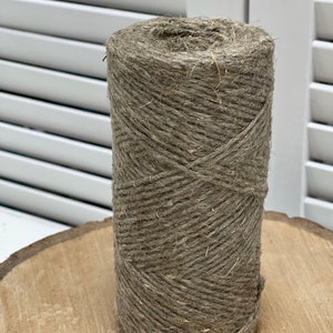 Ficelle de lin naturel, cordon de lin torsadé, corde de lin, ficelle de lin, bobines de fil de lin Gray small spool