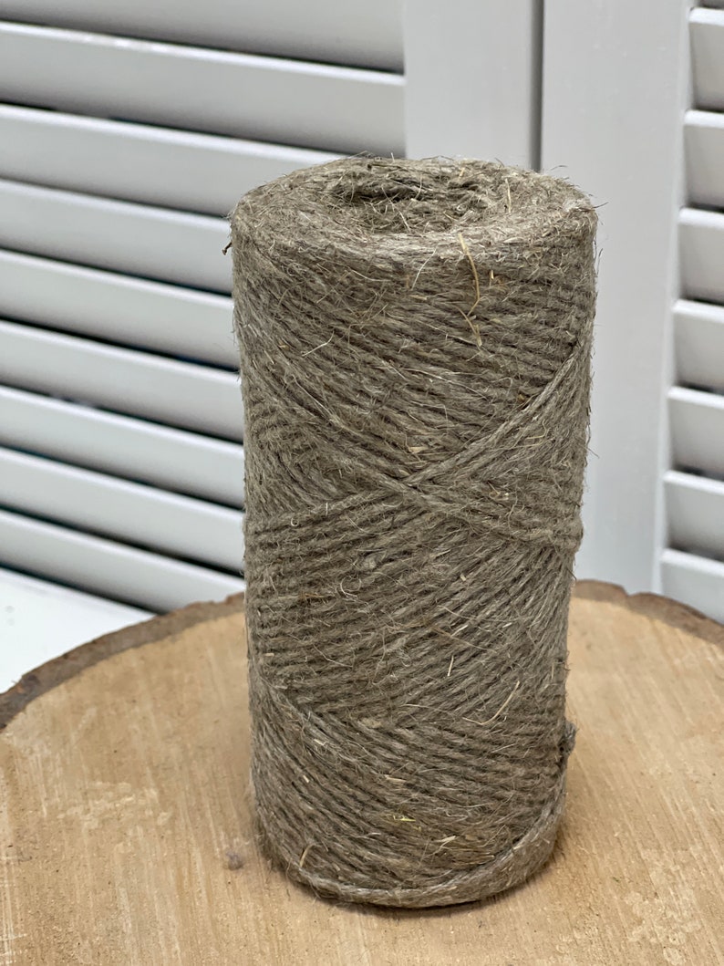 Ficelle de lin naturel, cordon de lin torsadé, corde de lin, ficelle de lin, bobines de fil de lin Gray small spool