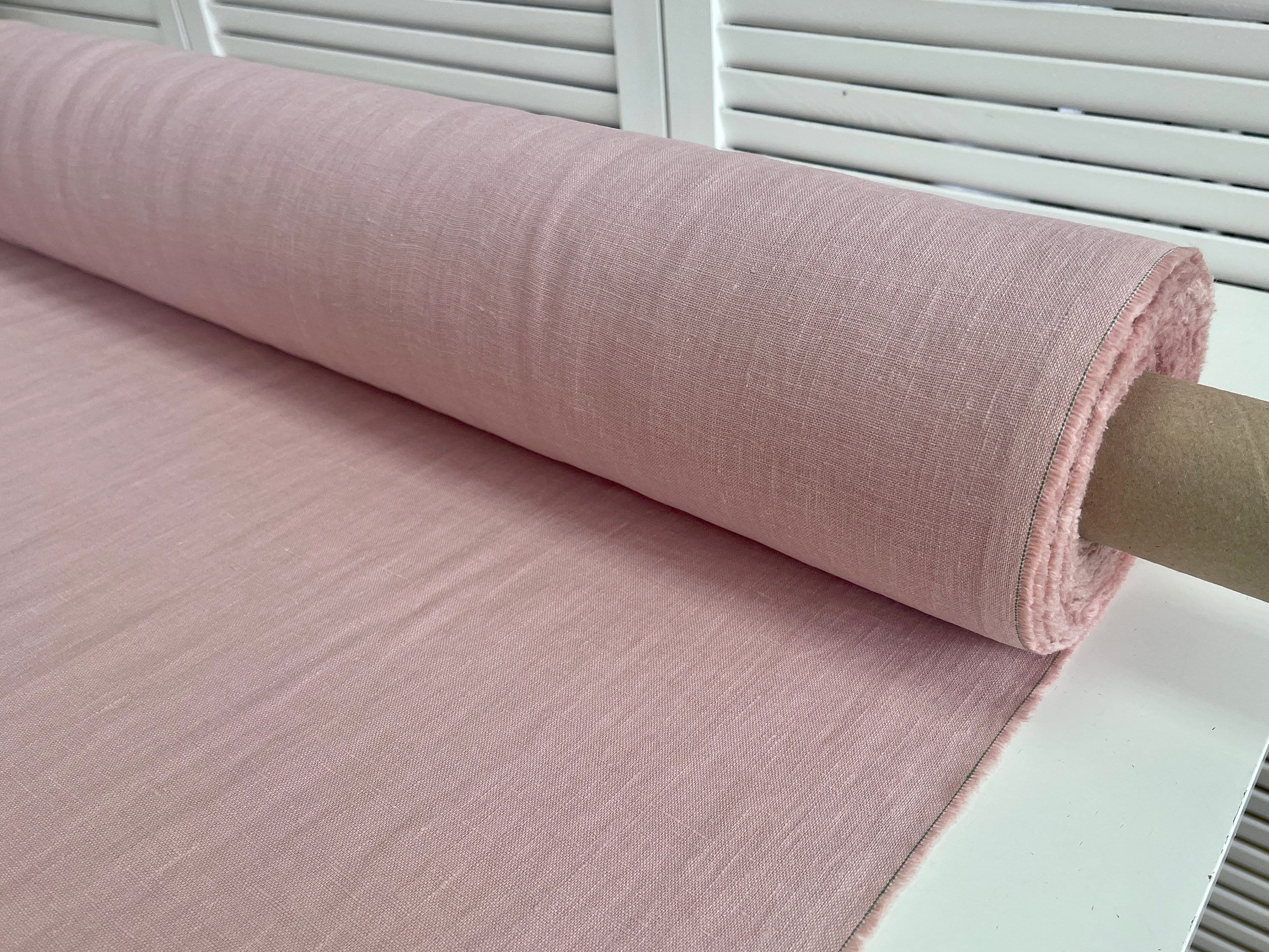 Blush rosa Leinenstoff Meterware, 190 g/m², Altrosa Stoff OEKOTEX, reines Naturleinen, weich gewaschener 100% Leinenstoff