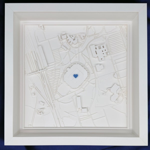 Geschenk für Schalke 04 Fußballfans - 3D Bild des Stadion der Veltins-Arena in Gelsenkirchen - Geschenk für Fußball und Sportfans - 3D Karte