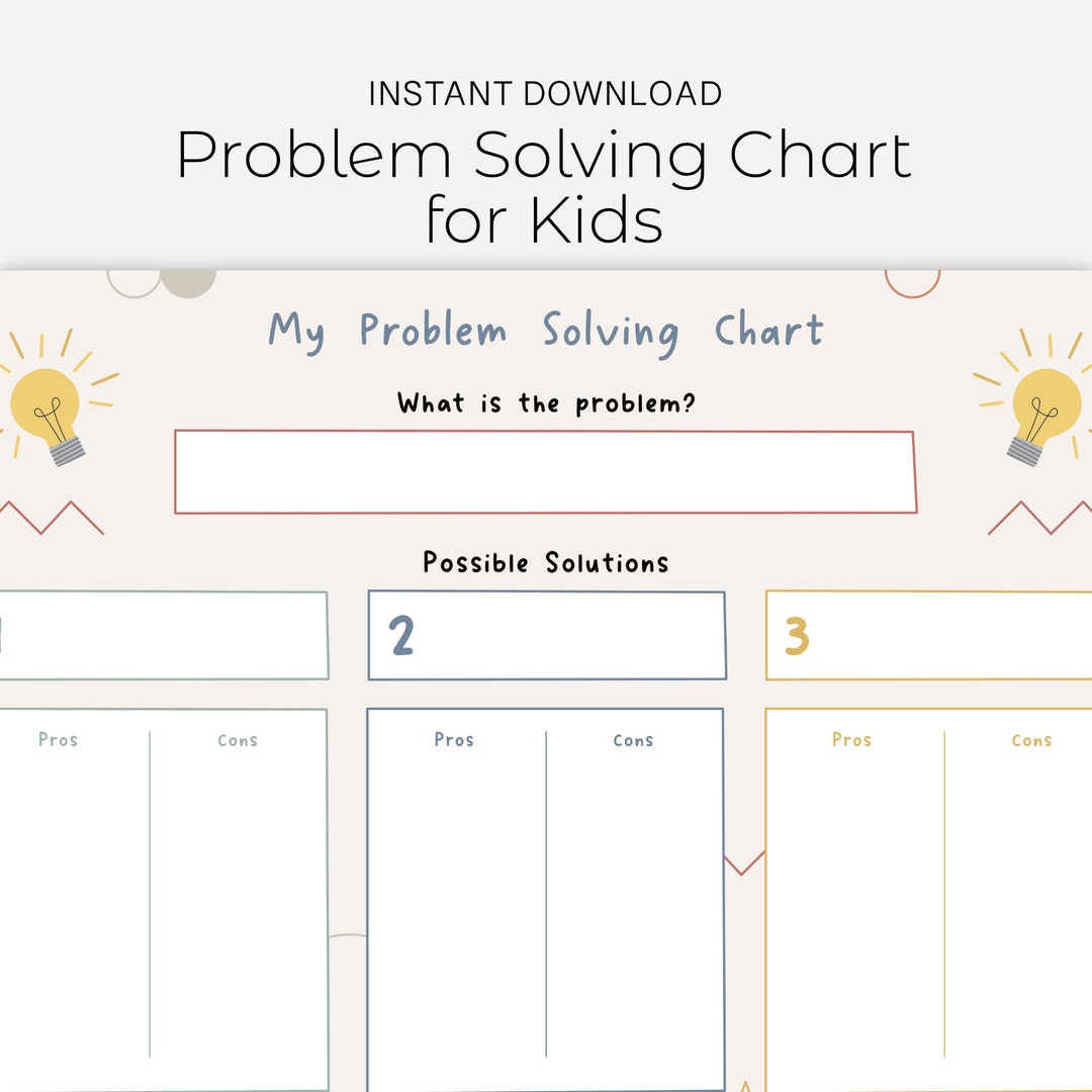 Printable Problem Solving Chart for Young Kids, Help Kids With Decision ...