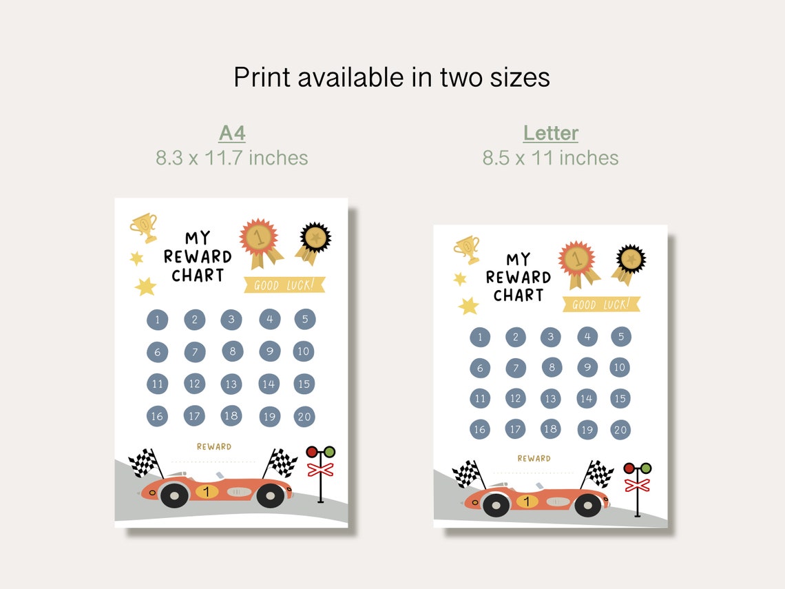 Printable Boys Reward Chart for Goal Setting Commitment - Etsy
