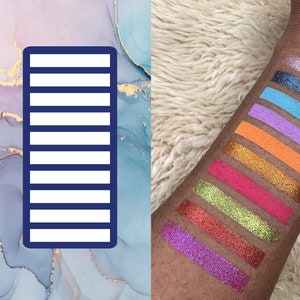 10 Section Rectangle Makeup Swatch Stencil (Pre-Weeded)  - 1 stencil