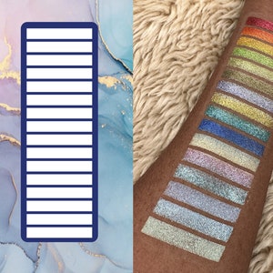 16 Section Rectangle Makeup Swatch Stencil (Pre-Weeded) - 1 stencil