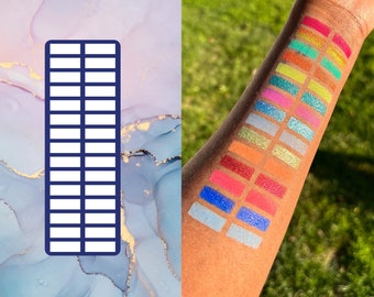 30 Section Bar Makeup Swatch Stencil (Pre-Weeded) - 1 Stencil