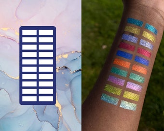 20 Section Bar Makeup Swatch Stencil (Pre-Weeded) - 1 Stencil