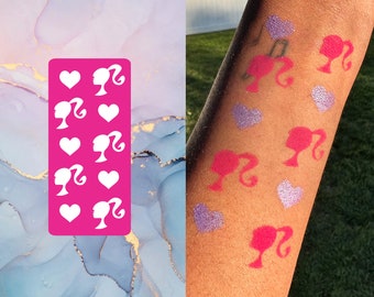 10 Section Barbie Makeup Swatch Stencil (Pre-Weeded) - 1 Stencil