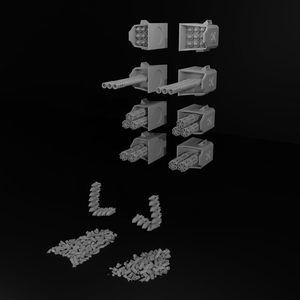 addon pack for defence turret mini gun digital 3d model for 3d printing