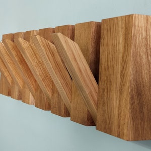 Flip down wall coat rack, Modern piano wall oak coat rack,  Entryway hanger, Coat rack wall mount, Oak wood rack, Wall mounted organizer