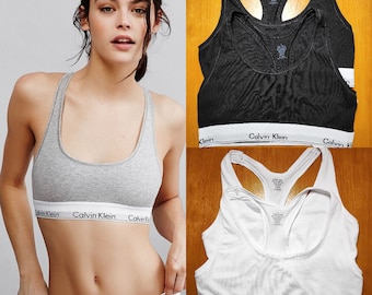 Calvin Klein CK Bralette and Brief Set New Modern Cotton Black Navy Grey Sport BNWT Female Small and Medium S and M Available.