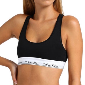Calvin Klein CK Bralette and Brief Set New Modern Cotton Black Navy Grey Sport BNWT Female Small and Medium S and M Available. image 8