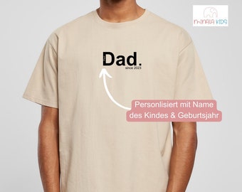 Heavy Oversized Dad T-Shirt personalized | Father's Day | Birthday | Gift | Father | Birth | Baby | MinalaKids