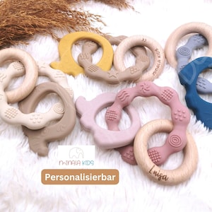 Sweet teething ring personalized with name | Grip ring | Silicone | Baby | Gift | Baptism | birth | MinalaKids