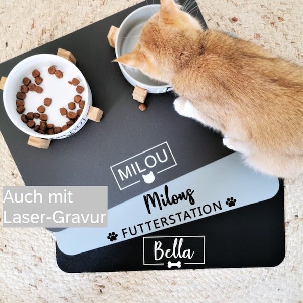 Napfunterlage | personalisiert | Katze | Hund | Haustier | Platzset | Futtermatte