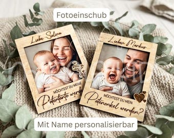 Picture frame for godmother, godfather, or christening | Christening | Questions | Personalized | Birth