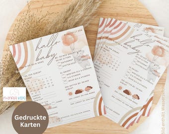 Baby Shower Guessing Game | Baby Shower | Party Game | Prediction Game | Fill-in Cards | Printed | MinalaKids