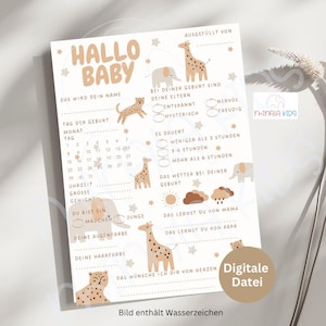 Raadspel voor babyshowers | Babyshower | afdrukken | Gezelschapsspel | gokspel | Invulkaarten | Digitale download | Bestand | MinalaKinderen