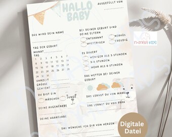 Baby Shower Guessing Game | Baby Shower | Printable | Party Game | Guessing Game | Fill-in Cards | Digital Download | File | MinalaKids