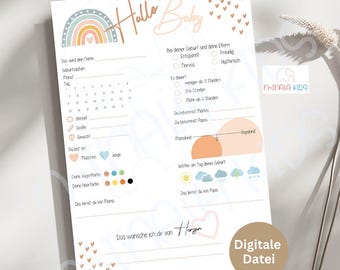 Baby Shower Guessing Game | Baby Shower | Printable | Party Game | Guessing Game | Fill-in Cards | Digital Download | File | MinalaKids