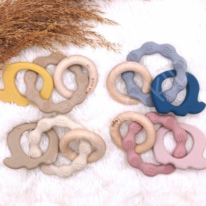 Beißring Greifling Greifring Geschenk Geburt Baby Geburtstagsgeschenk Taufe Elefant personalisiert Personalisierung Name