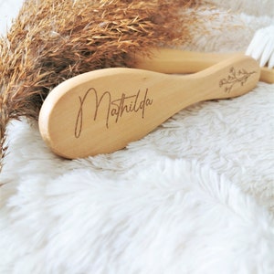 Sweet baby brush personalized with name 100% soft goat hair Baby Gift Baptism birthday birth MinalaKids image 3