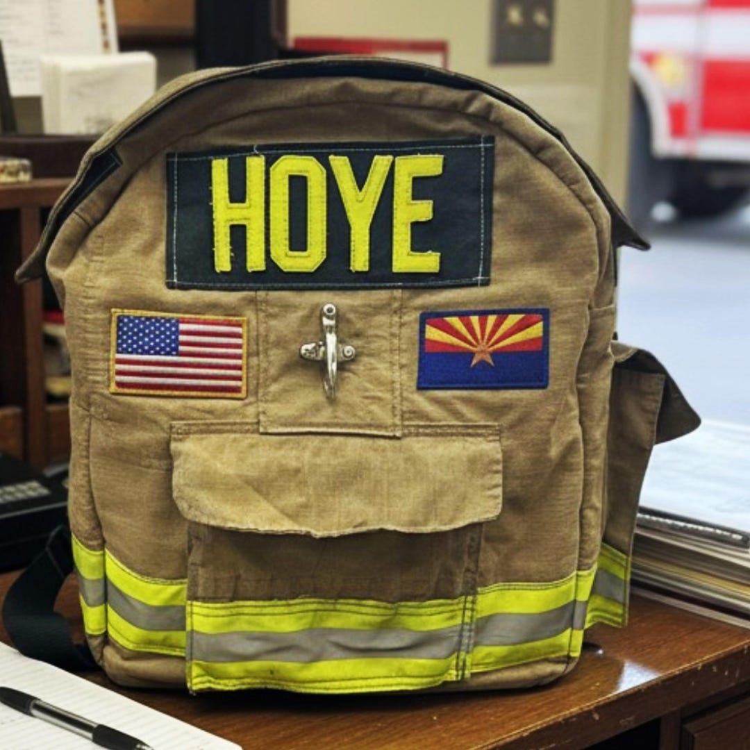Personalized Firefighter Backpack Retired Turnout Gear Travel Pack ...