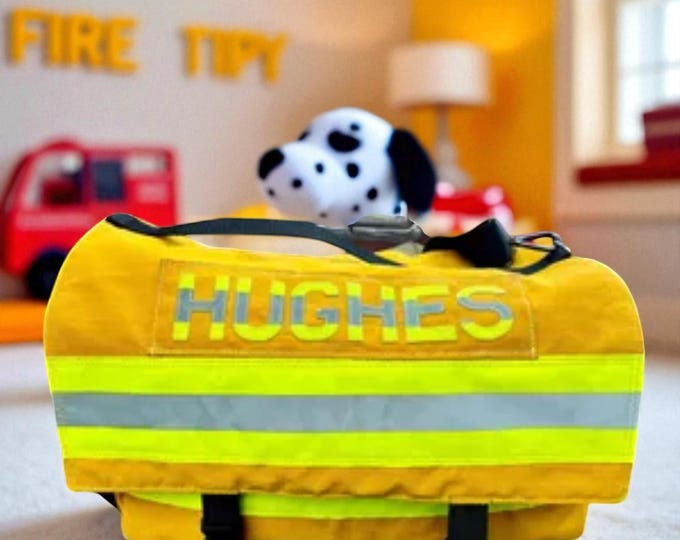 Fire gear baby diaper bag firefighter accessory unique diaper bag fireman baby shower bunker bag nursery supply new parent handbag