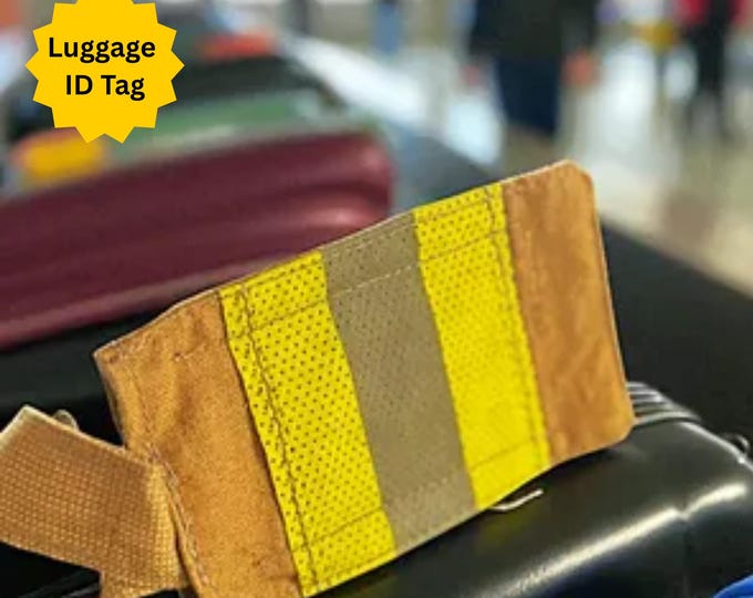 Firefighter gear luggage tag handmade reflective travel ID custom turnout bag identifier durable suitcase label aviation backpack accessory