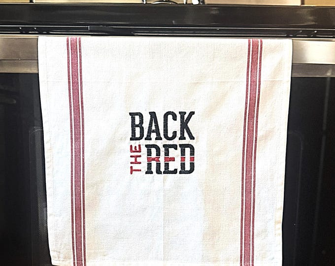 First Responder Kitchen Embroidered Napkin Everyday Gift Patriotic Personalized Towel for Table Setting First Responder Gift Idea Dish Rag