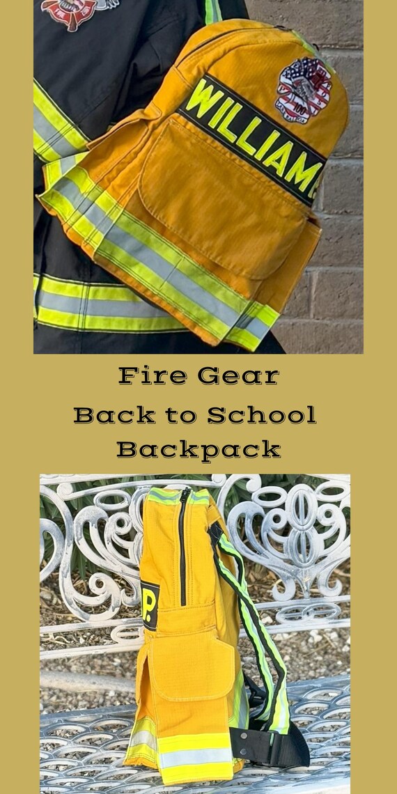 Firefighter Backpack Custom Turnout Gear Bag Handmade Rescue Gift