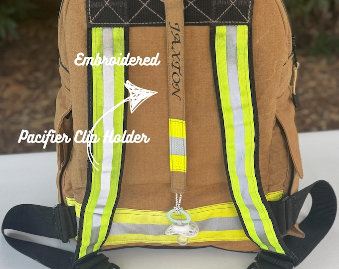 Pacifier Clip Holder Personalized Embroidered First Responder Baby Shower Parent Outfit Binky Gift Holder Newborn Keepsake Soother