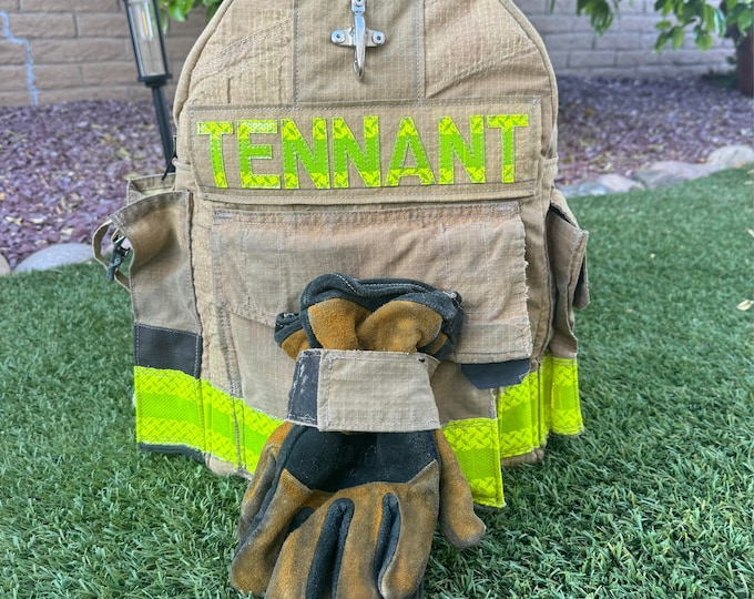 Recycled Fire Gear Glove Compartment Firefighter Storage Backpack Tactical Sack Duty Rescue Pocket Bag Commute Fire Academy Handbag Gift
