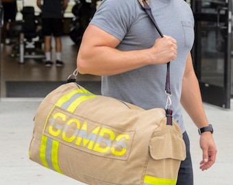Firefighter Fire Gear Gym Duffle Bag Personalized Academy Essential Equipment Sac for First Responder Fire Department Keepsake