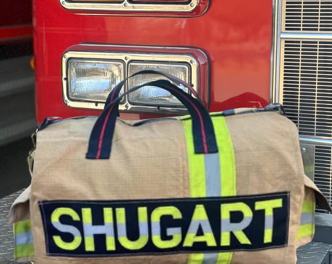 Recycled Firefighter Bag Durable and Rugged Eco Tote First Responder Gear Tote Sustainable Travel Carrier Accessory Decommissioned Handbag