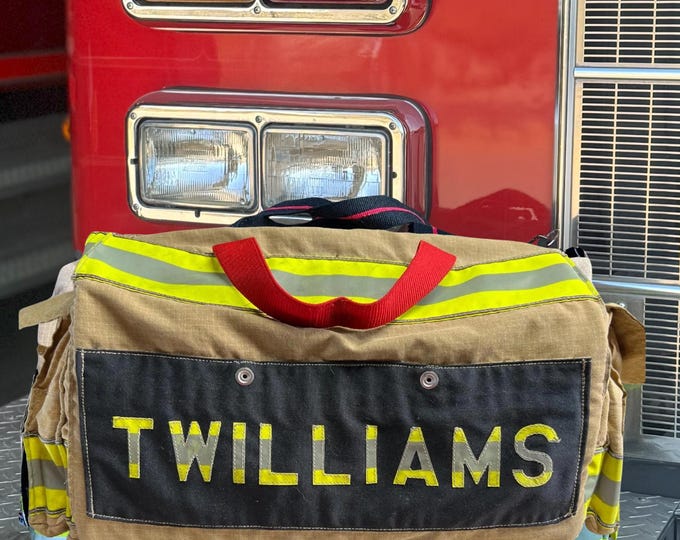 Commute accessory travel bag firefighter luggage getaway retirement gift idea first responder handbag essential durable duffle bag