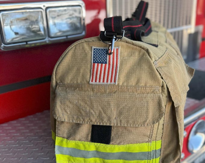 First responder turnout gear duffle bag handmade reflective emergency responder travel carryall custom rugged utility rescue equipment gift