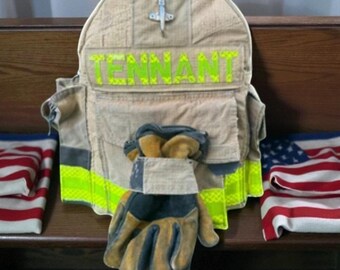Firefighter Backpack for Kids, Personalized Turnout Gear Bag, Custom Fire Dept Backpack, First Responder Gift, Kids Firefighter Gift