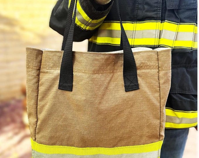 Firefighter Turnout Gear Tote Bag Handmade from Recycled Fire Gear Durable, Unique, and Functional Beach Sling Purse Vacation Waterproof Bag